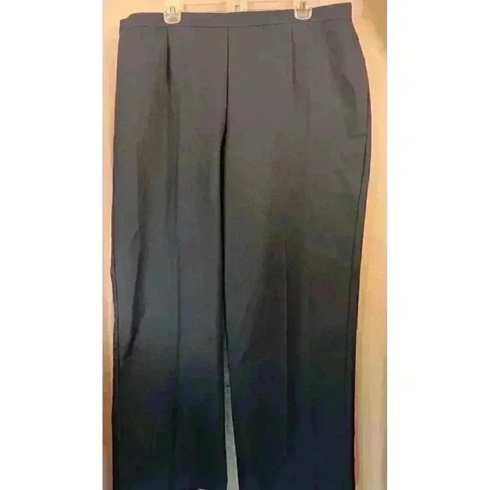 Alfred Dunner Womens 18W Navy Blue Pants, Pull On/ Back Elastic Waistband